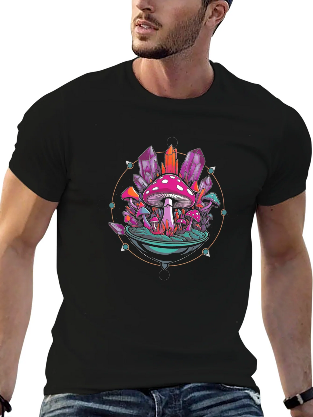 Mystical Mushroom Crystal Graphic Tee product image 6