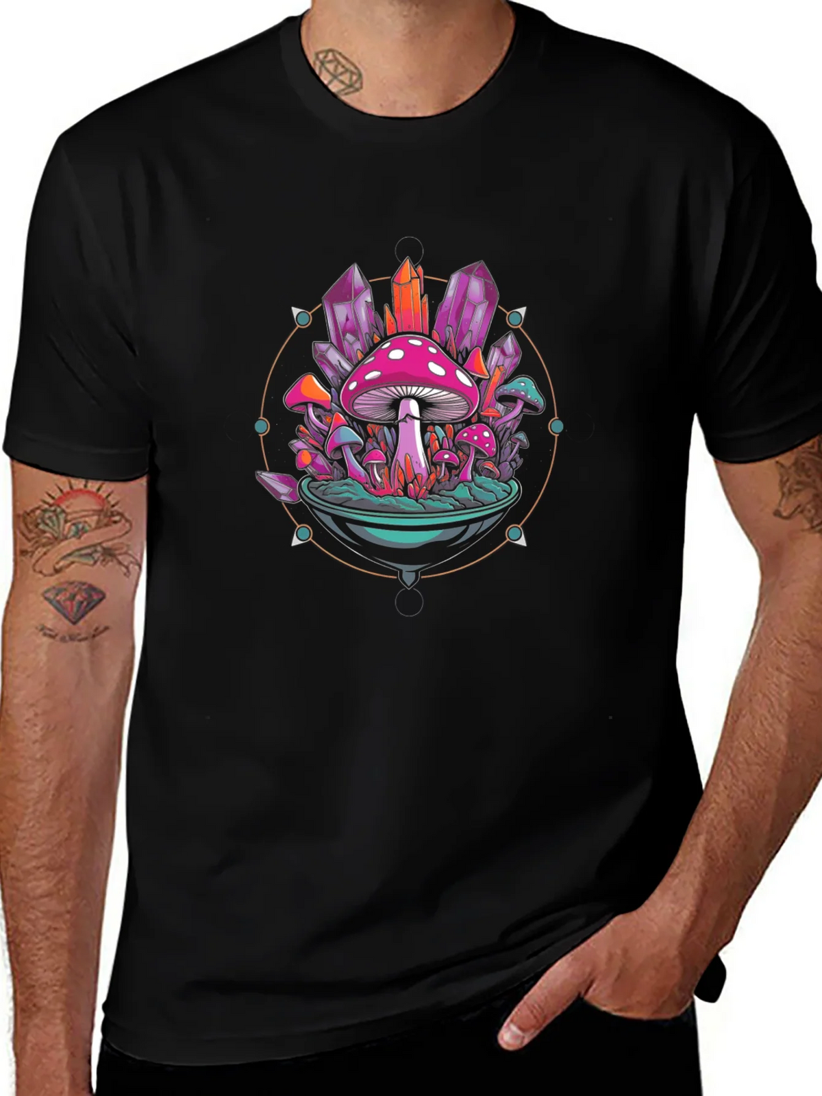 Mystical Mushroom Crystal Graphic Tee product image 1