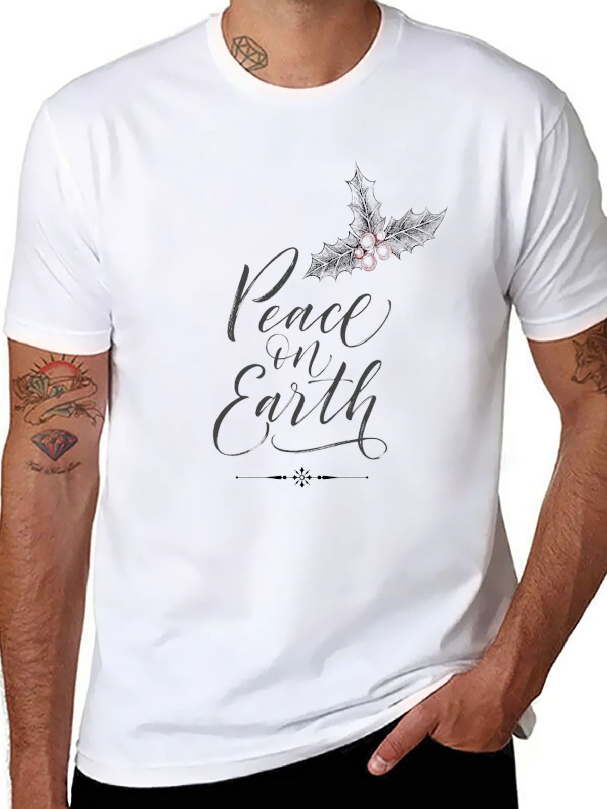 Peace on Earth Graphic T-Shirt - Black product image 7