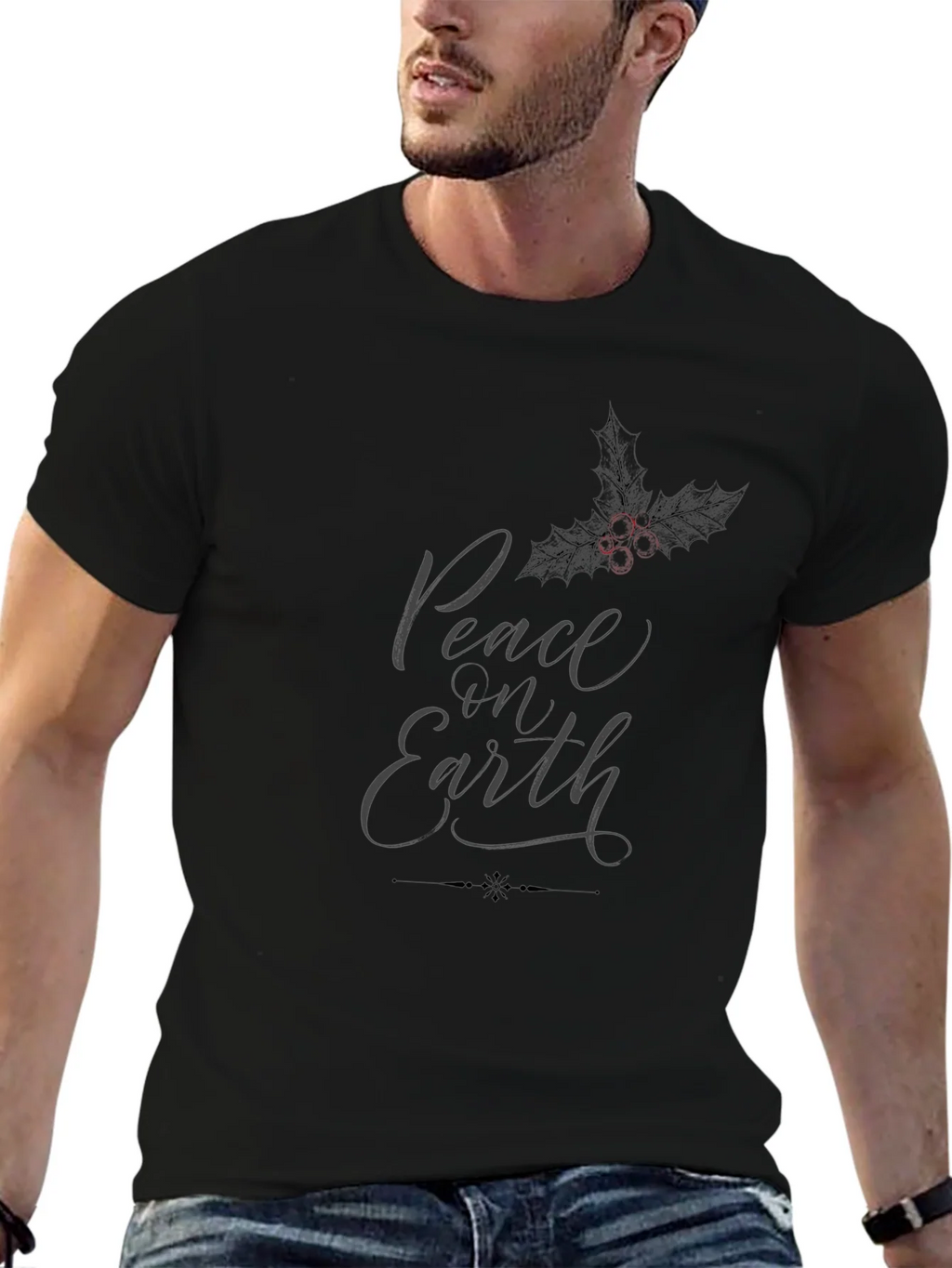 Peace on Earth Graphic T-Shirt - Black product image 6