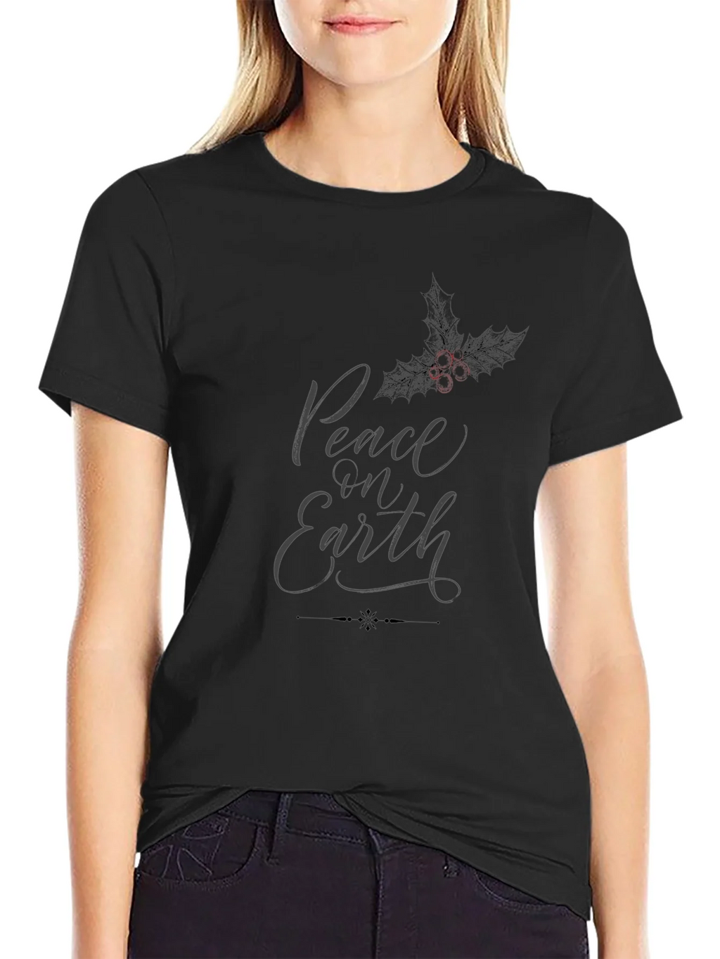 Peace on Earth Graphic T-Shirt - Black product image 2