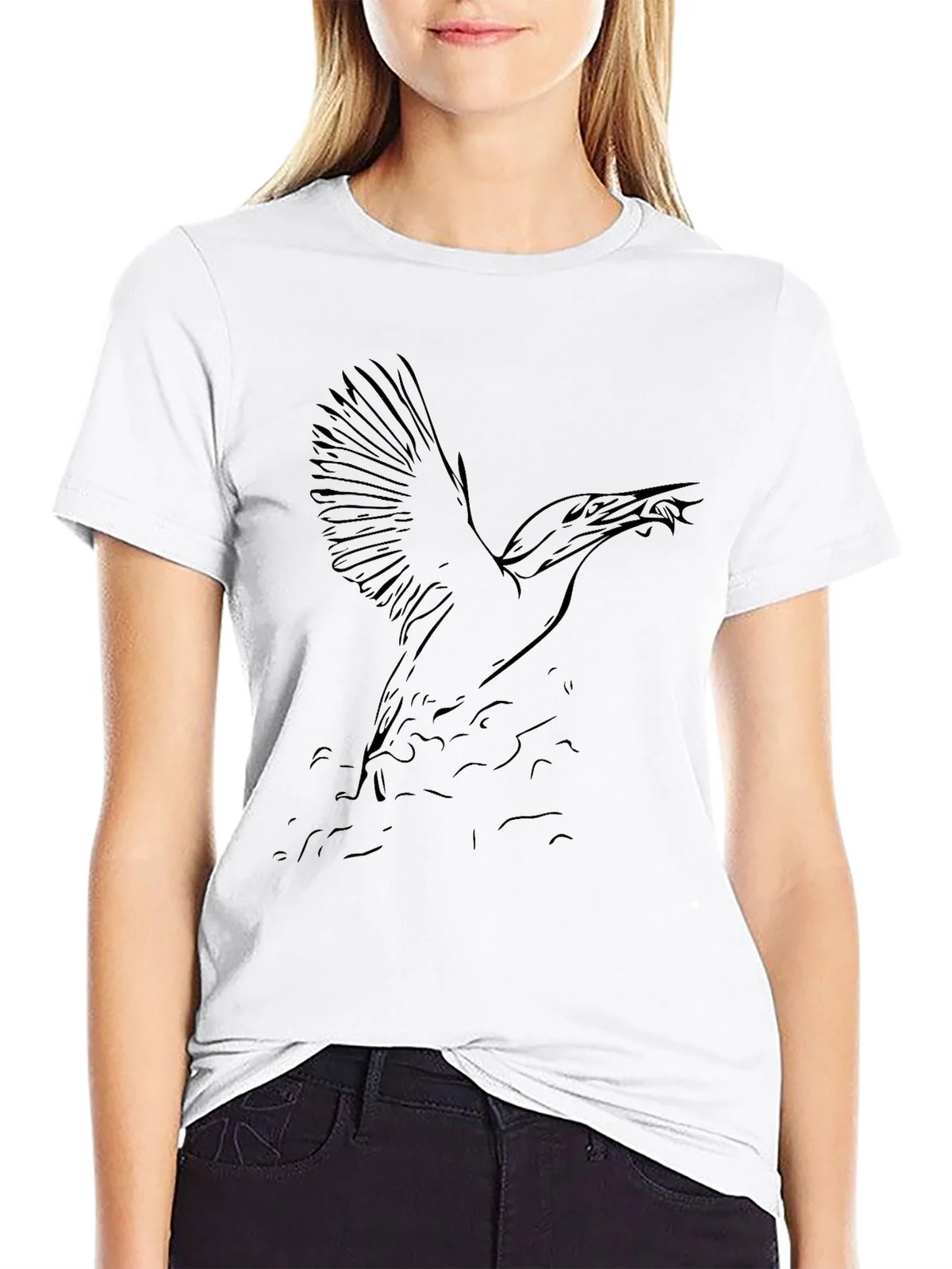 Mens Black Graphic Tee - Bird Design product image 4