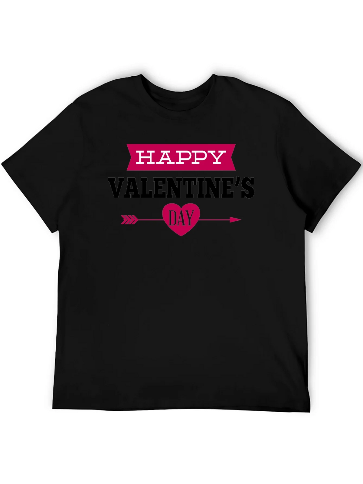 Happy Valentines Day Black Graphic Tee product image 5