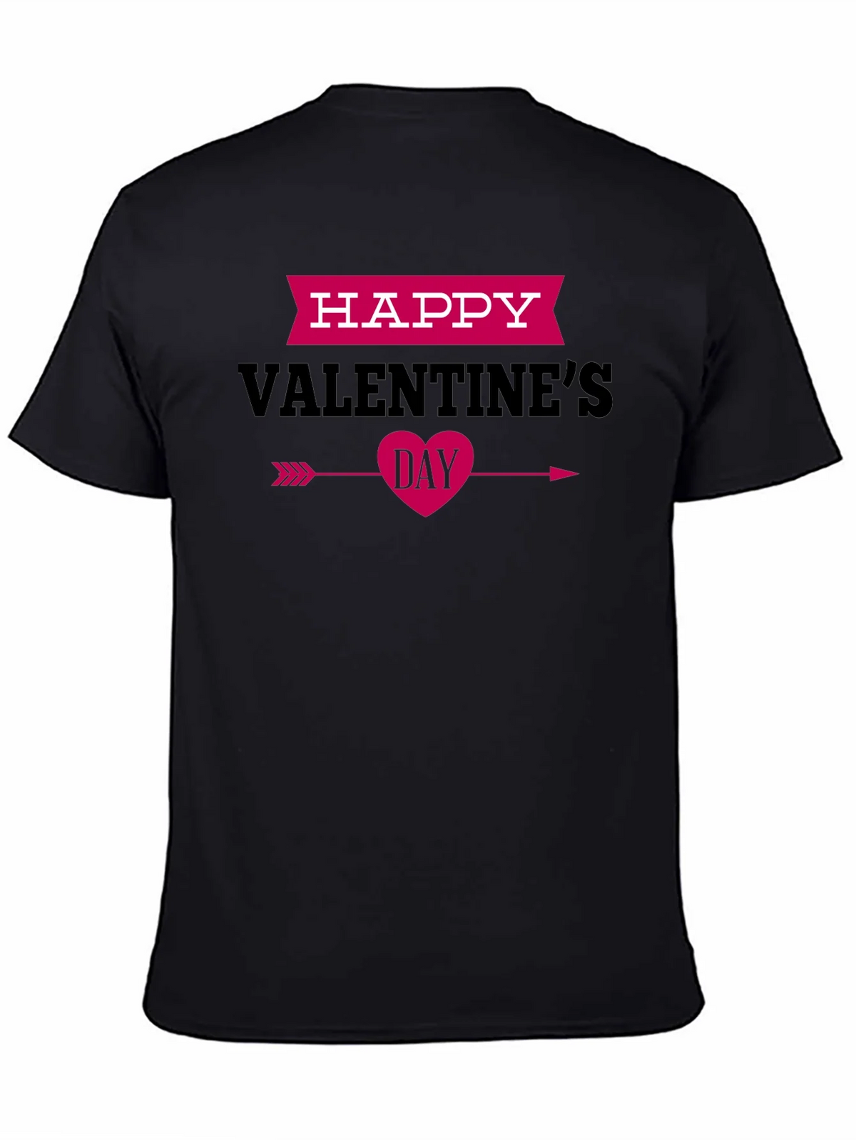 Happy Valentines Day Black Graphic Tee product image 4