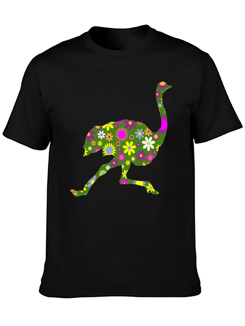 Floral Ostrich Graphic Tee - Unique Novelty Shirt product image 3