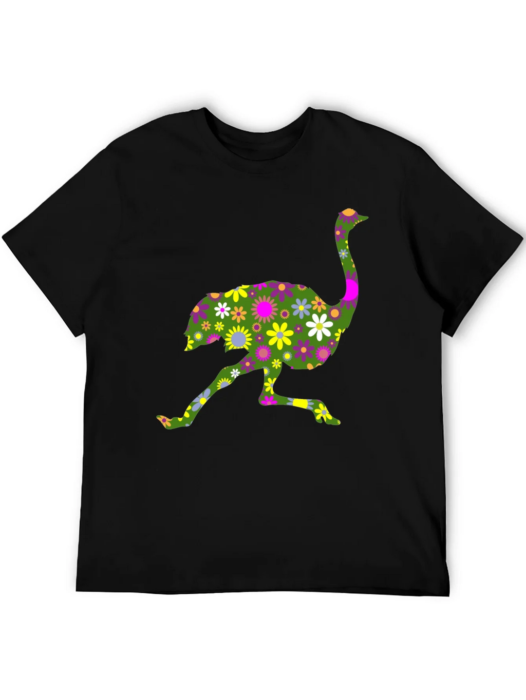 Floral Ostrich Graphic Tee - Unique Novelty Shirt product image 5