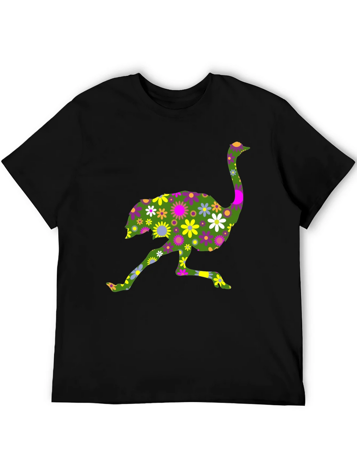Floral Ostrich Graphic Tee - Unique Novelty Shirt product image 5