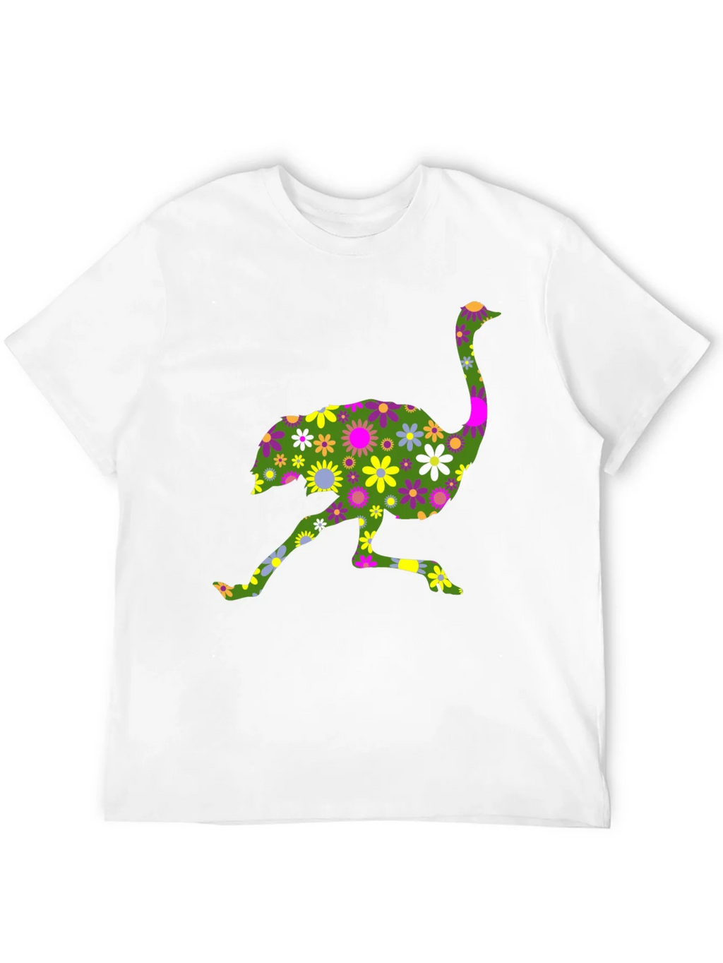 Floral Ostrich Graphic Tee - Unique Novelty Shirt product image 11