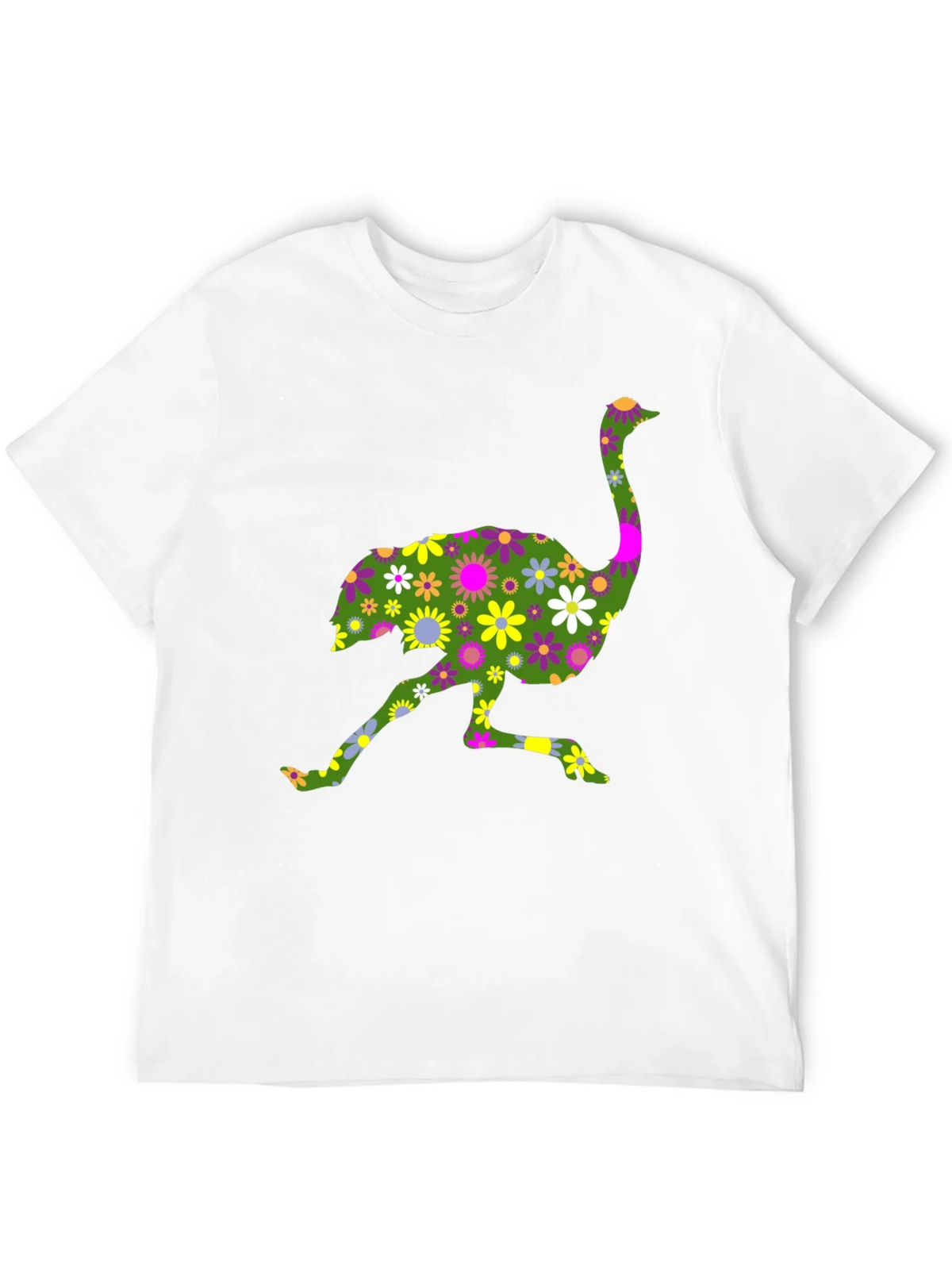Floral Ostrich Graphic Tee - Unique Novelty Shirt product image 11
