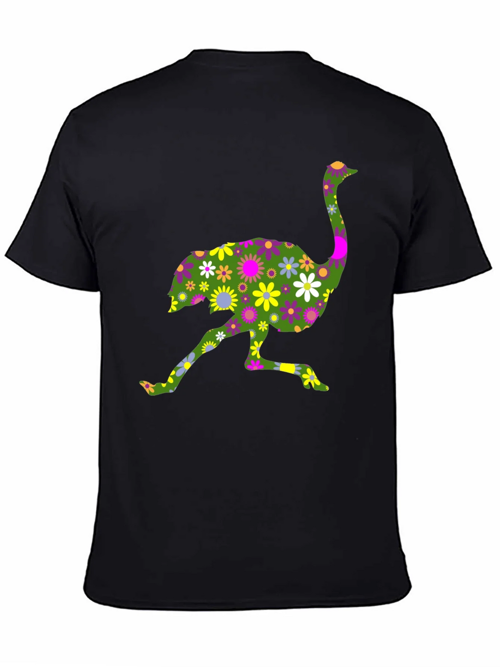 Floral Ostrich Graphic Tee - Unique Novelty Shirt product image 4