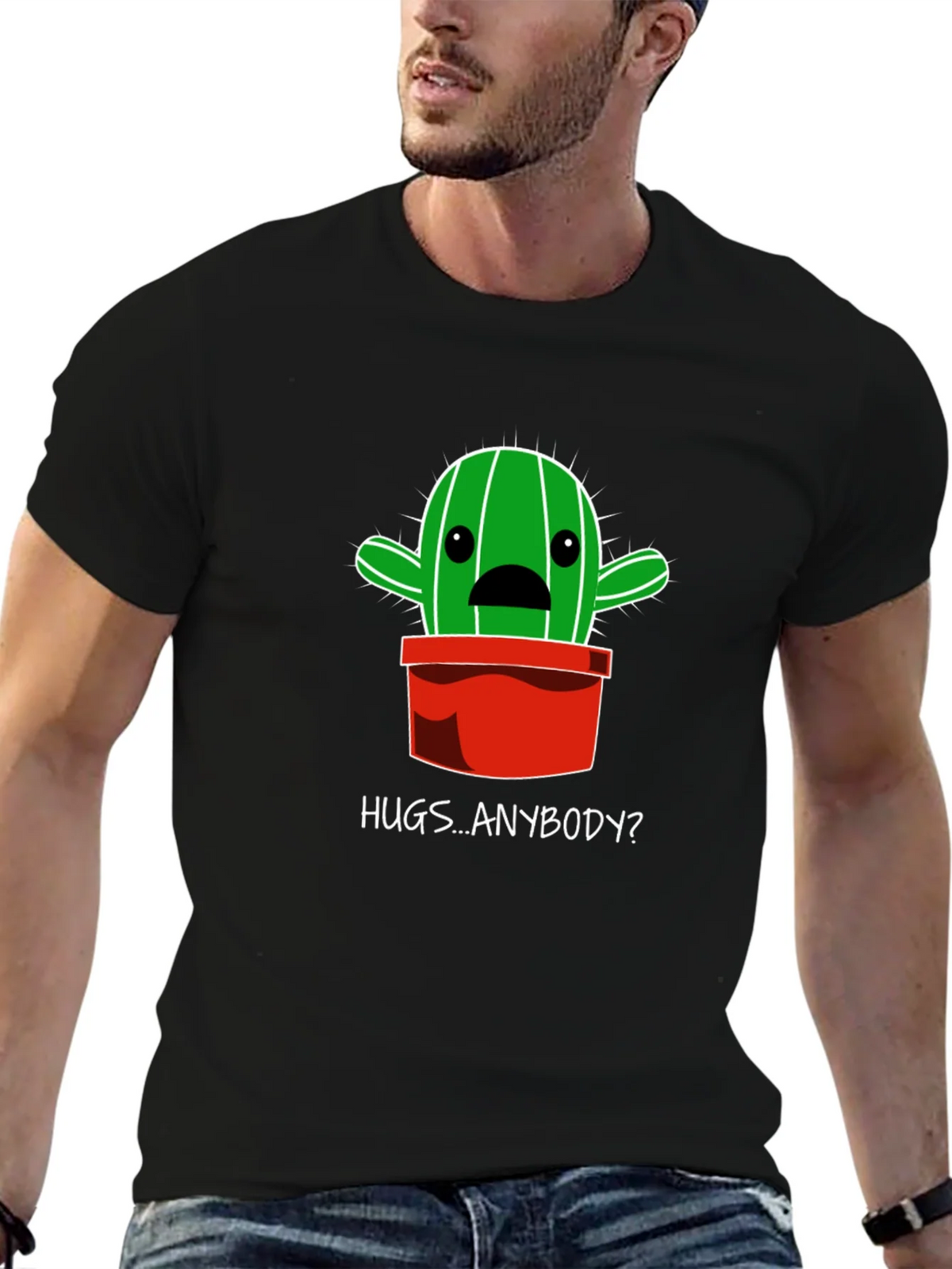 Hugs Anybody? Cactus Graphic T-Shirt product image 6