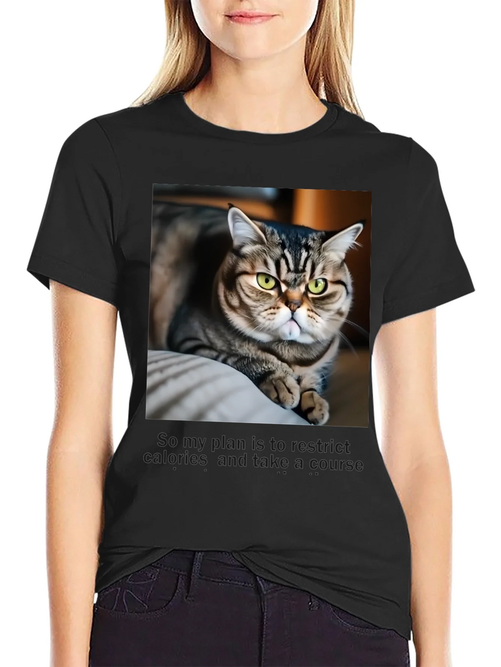 Funny Cat Graphic T-Shirt - Unisex Black Tee product image 2