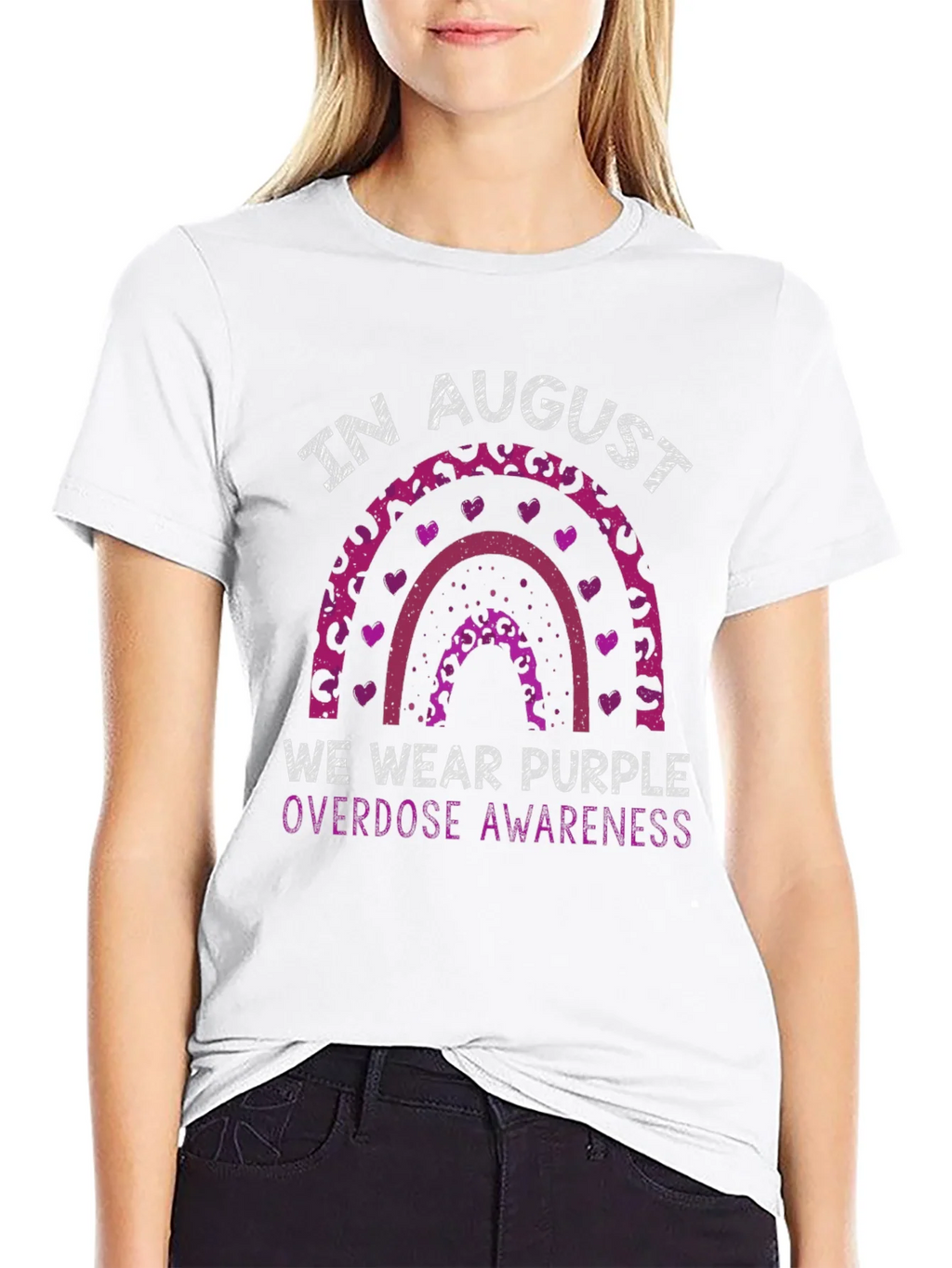 Purple Overdose Awareness Rainbow T-Shirt product image 4