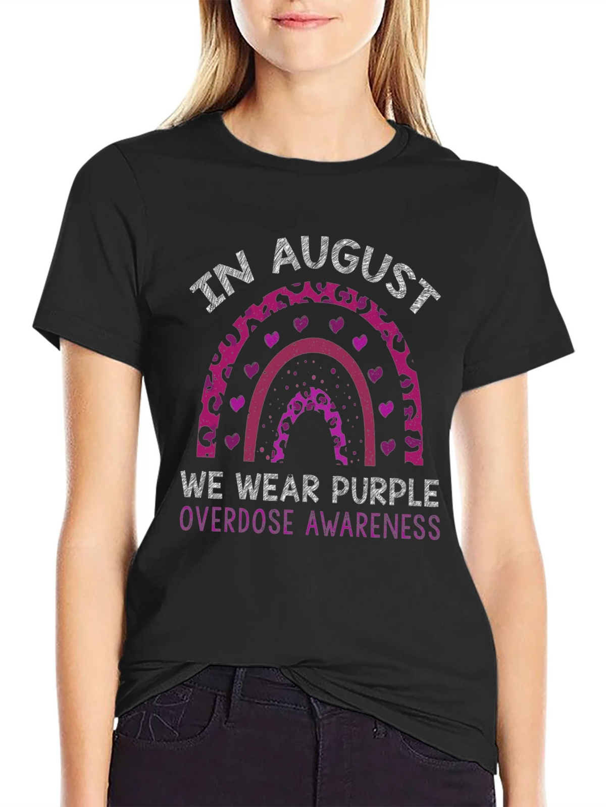 Purple Overdose Awareness Rainbow T-Shirt product image 2