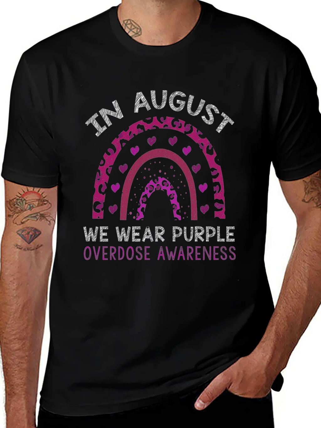 Purple Overdose Awareness Rainbow T-Shirt product image 1