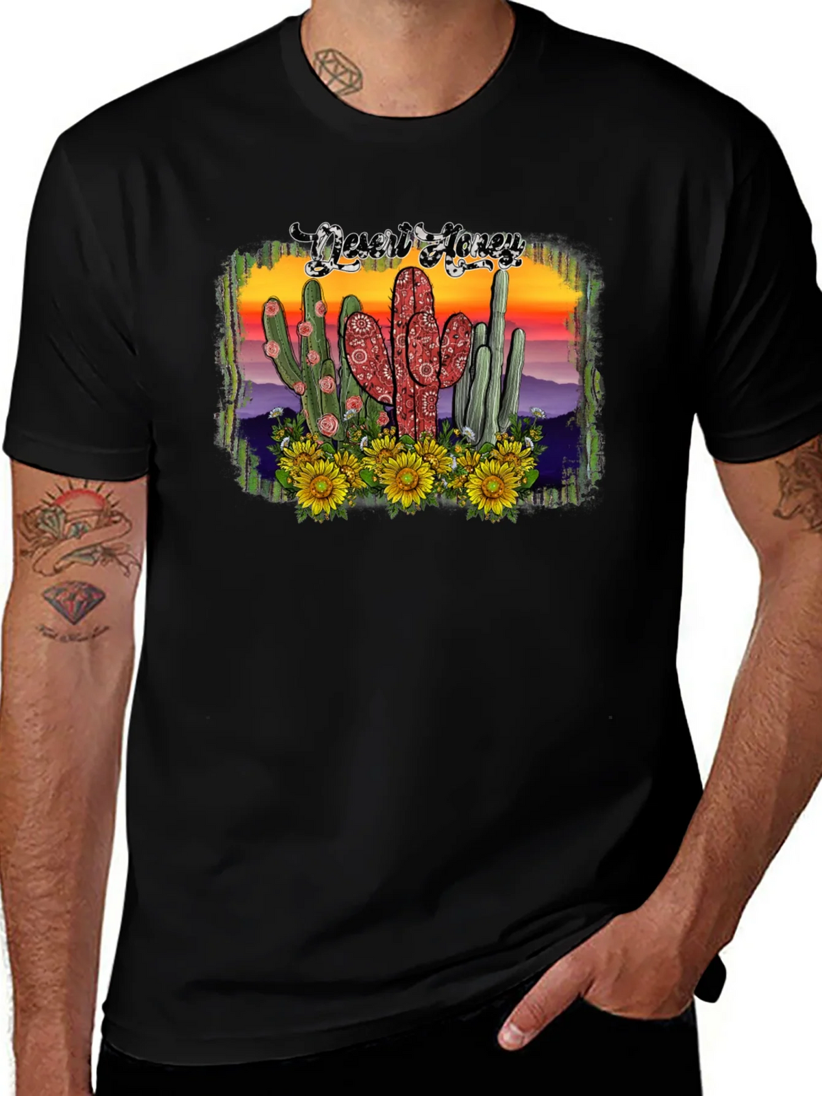 Desert Honey Graphic Tee - Cactus & Sunflowers product image 1