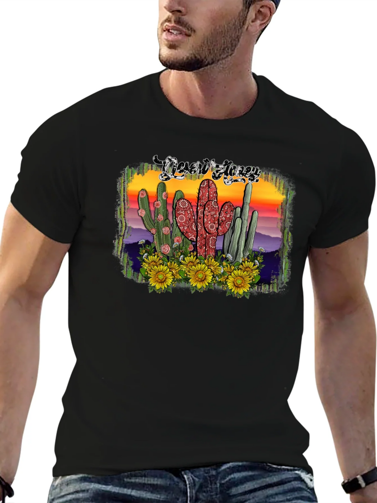 Desert Honey Graphic Tee - Cactus & Sunflowers product image 5