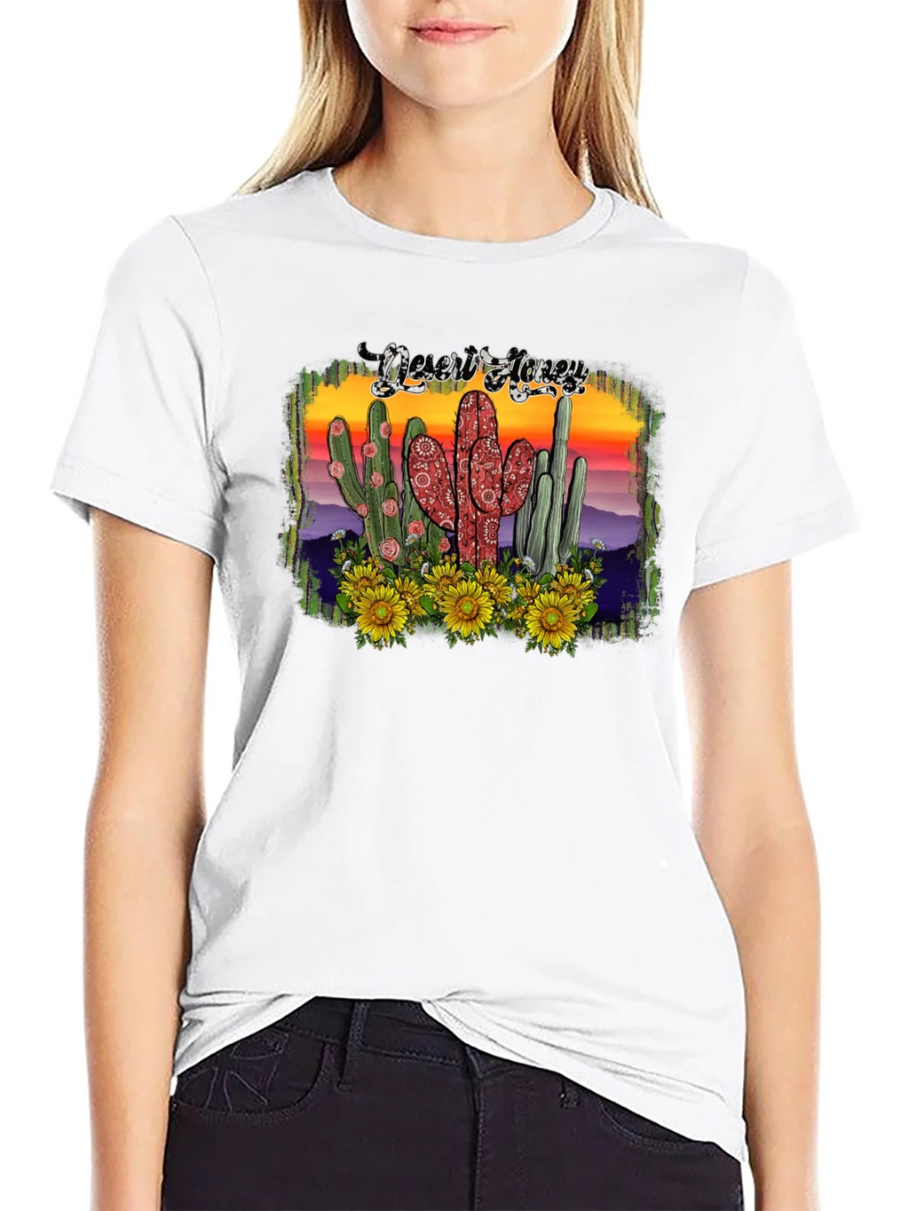 Desert Honey Graphic Tee - Cactus & Sunflowers product image 6