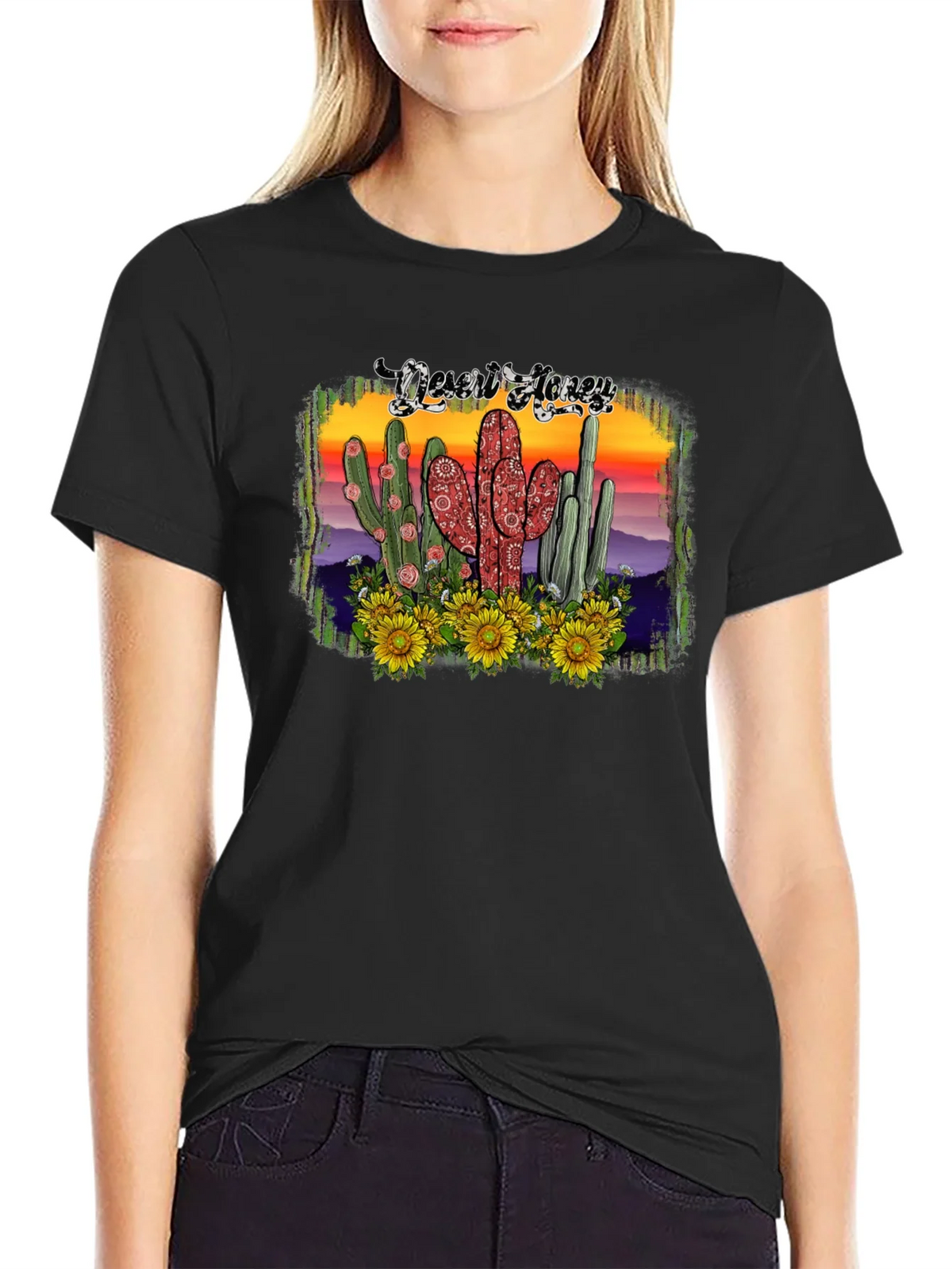 Desert Honey Graphic Tee - Cactus & Sunflowers product image 2