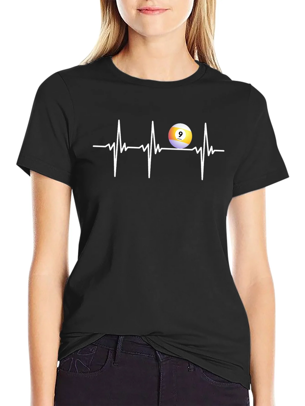 Pool Heartbeat T-Shirt: Nine Ball Design product image 2