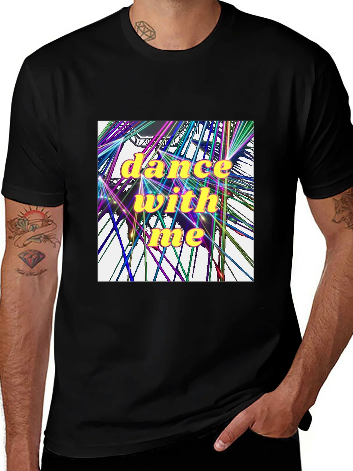 Dance With Me Graphic Tee - Black Cotton T-Shirt product image 1