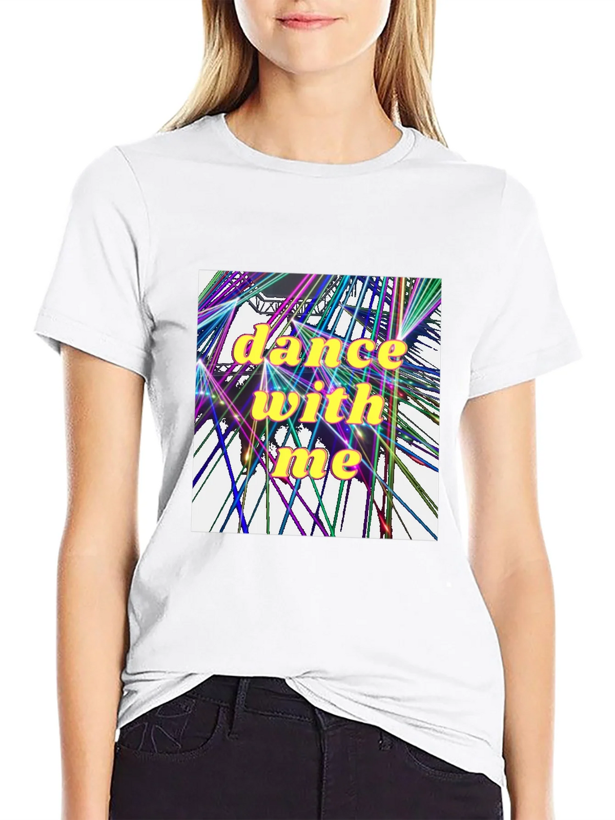 Dance With Me Graphic Tee - Black Cotton T-Shirt product image 8
