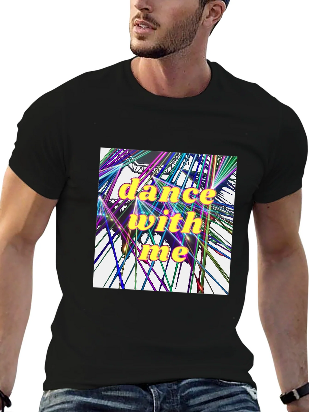 Dance With Me Graphic Tee - Black Cotton T-Shirt product image 6