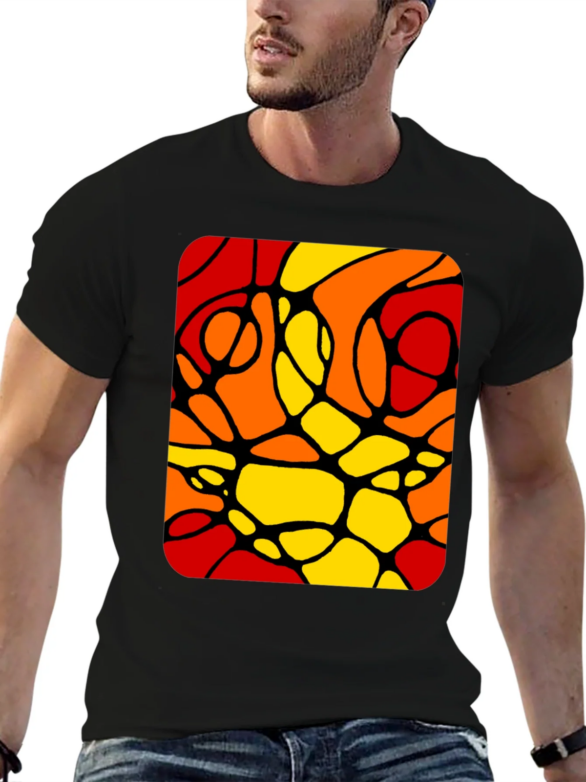 Abstract Color Block Graphic Tee product image 4