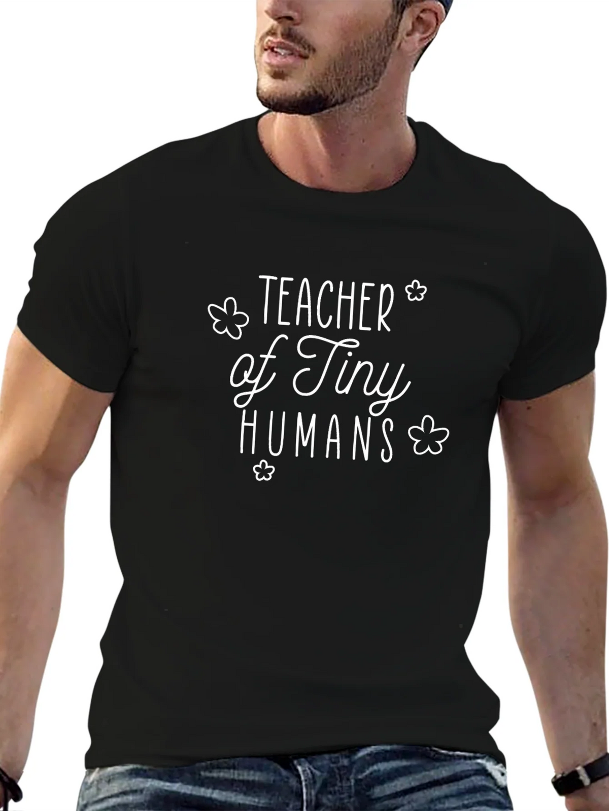 Teacher of Tiny Humans T-Shirt - Black Cotton Tee product image 6