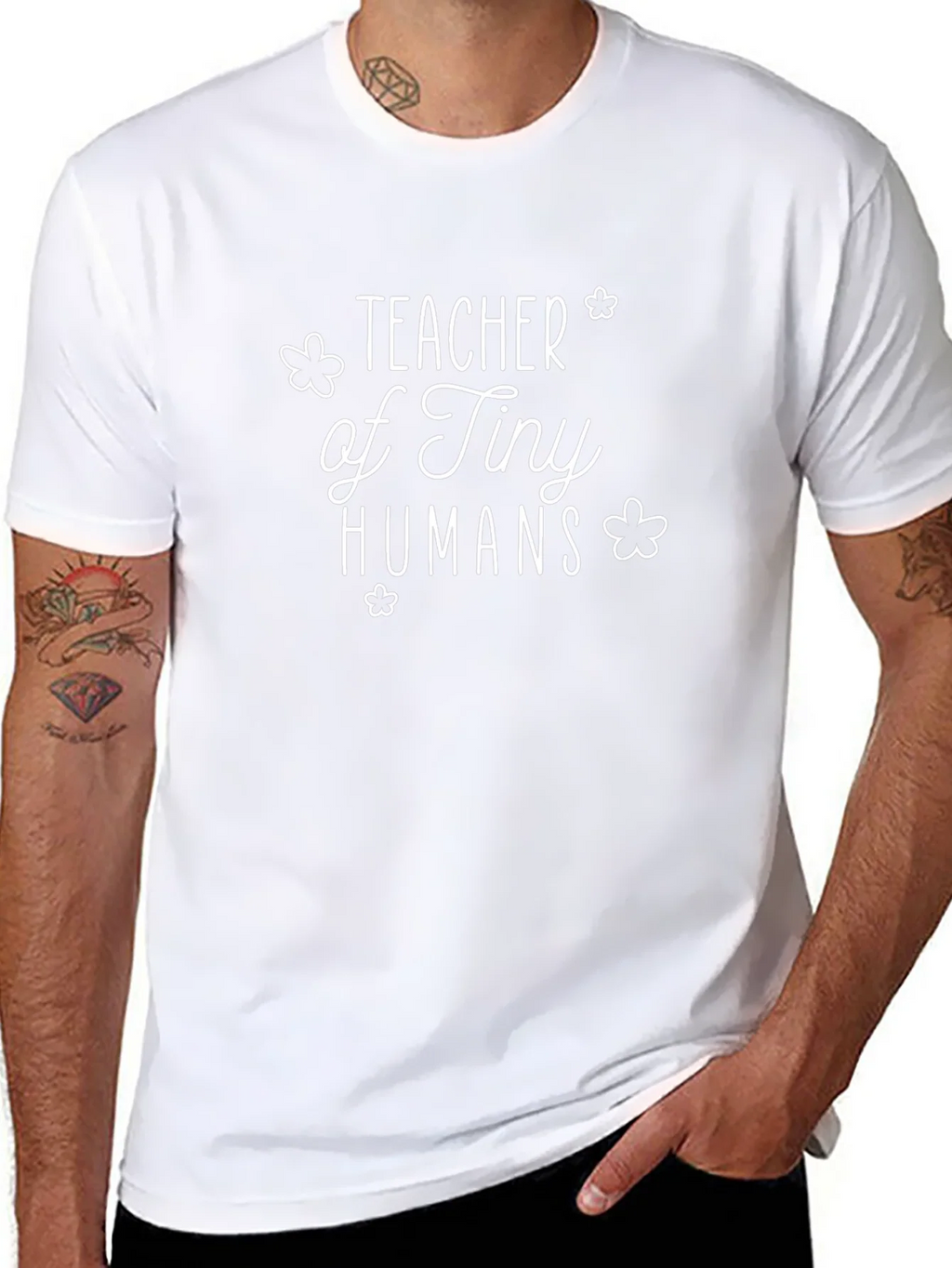 Teacher of Tiny Humans T-Shirt - Black Cotton Tee product image 7