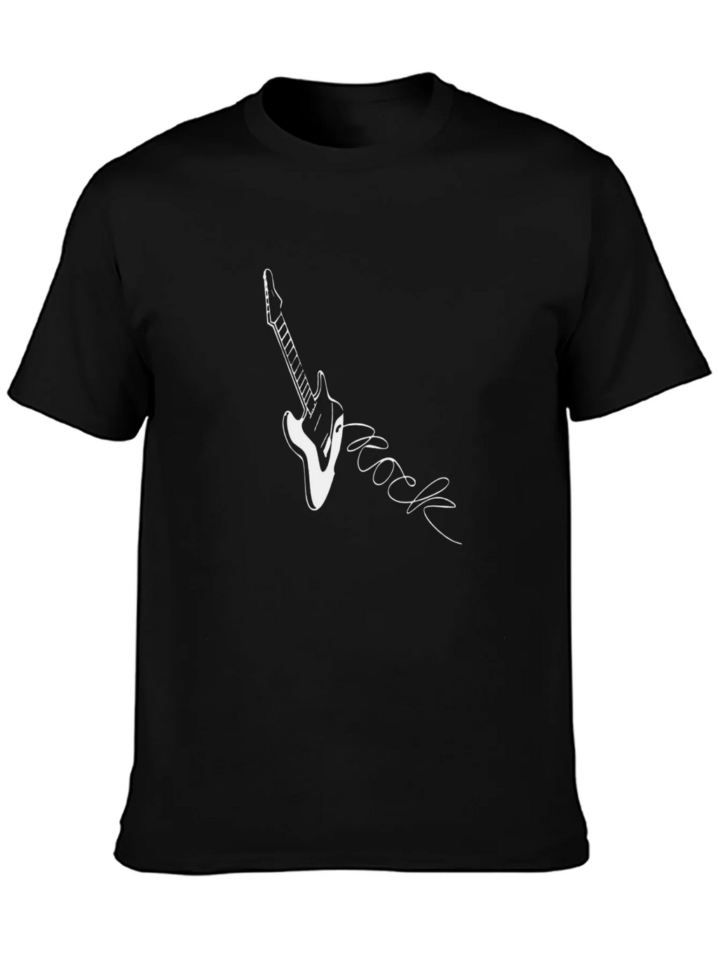 Rock Guitar Graphic Tee - Black Cotton T-Shirt product image 3