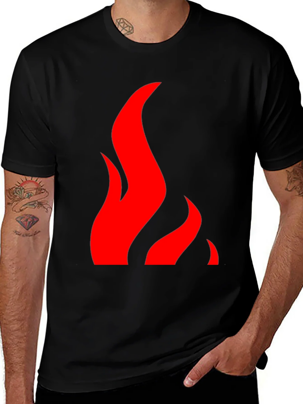 Flame Graphic Black Tee - Bold & Stylish product image 1
