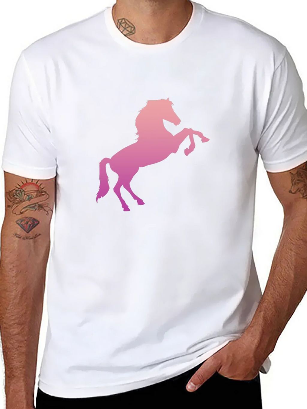 Horse Graphic Tee - Stylish Mens Black T-Shirt product image 7