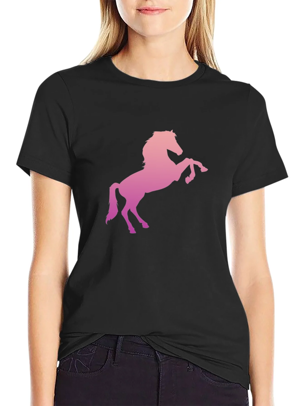 Horse Graphic Tee - Stylish Mens Black T-Shirt product image 2